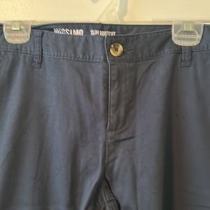 Never worn, excellent condition Mossimo Slim Bootcut Navy pants. Sz 15